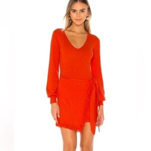 Revolve x House of Harlow NWT “Petra” Sweater Dress - Crimson Orange - Medium